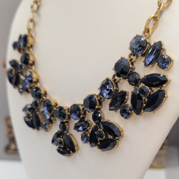 J. Crew Blue and Gold Statement Necklace - Picture 2 of 6